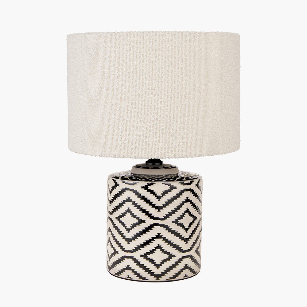 Chirala Black & White Ikat Ceramic Table Lamp - Base Only - CLEARANCE
